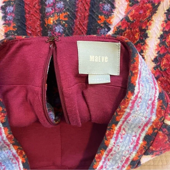 Maeve Multicolor Marala Striped Patterned Pencil Skirt Red Motif - Picture 2 of 8